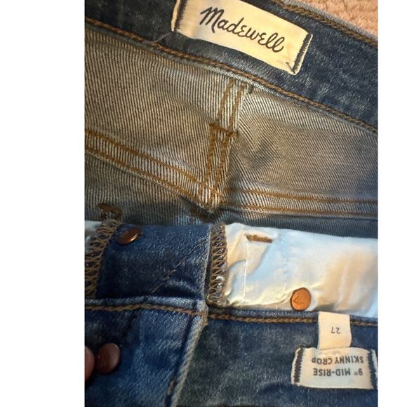 Women 27 Madewell 9" Mid-Rise Skinny Crop Button-Front Tencel Denim Jeans Dewey - Picture 5 of 5